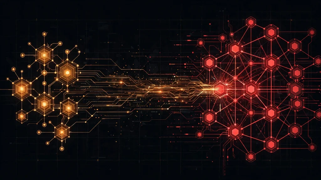 AI agent nodes infiltrating a corporate network