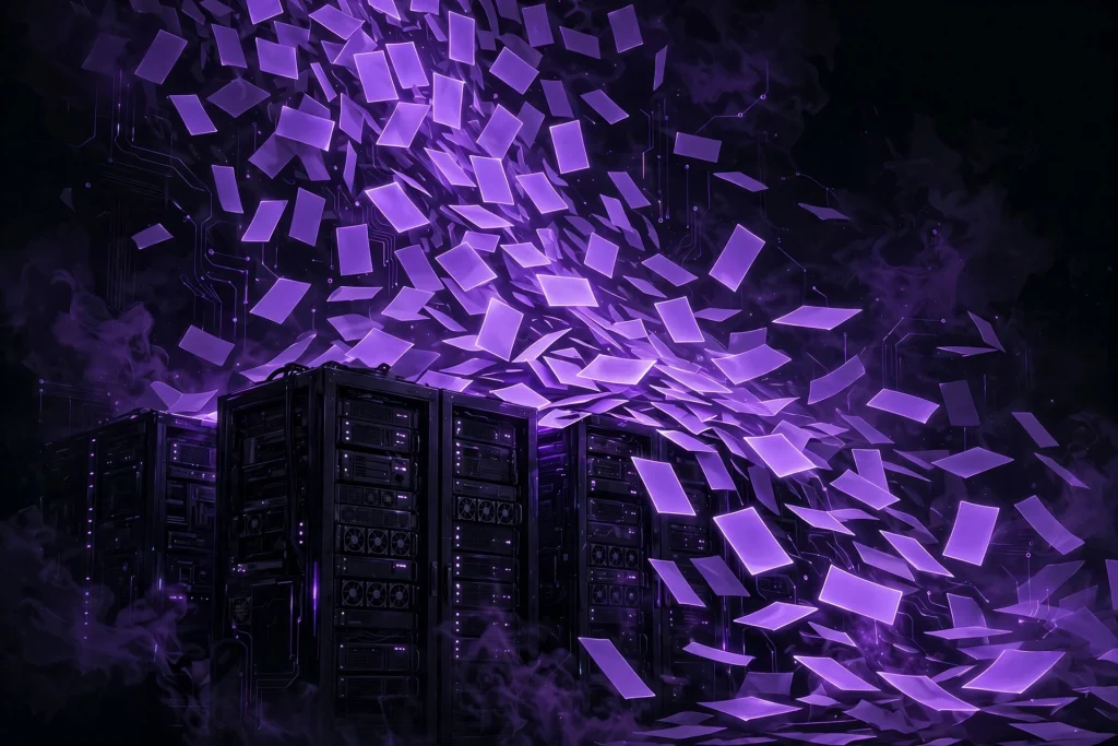 Flood of glowing vulnerability reports over server racks